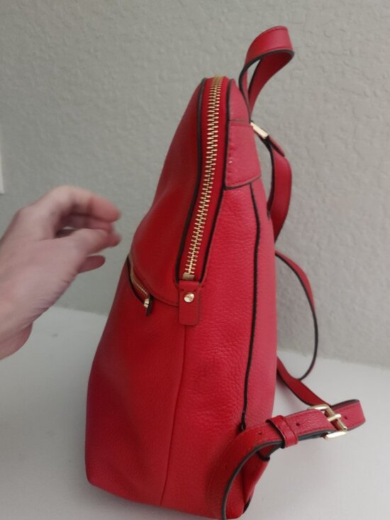 New Michael Kors Red Leather Backpack main image 4
